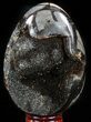 Septarian Dragon Egg Geode - Black Crystals #57343-1